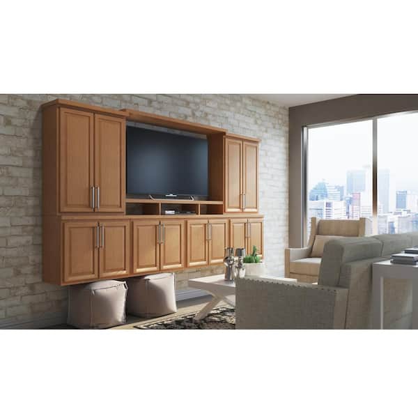 91.5 in. W x 1.5 in. H Square Edge Molding in Medium Oak