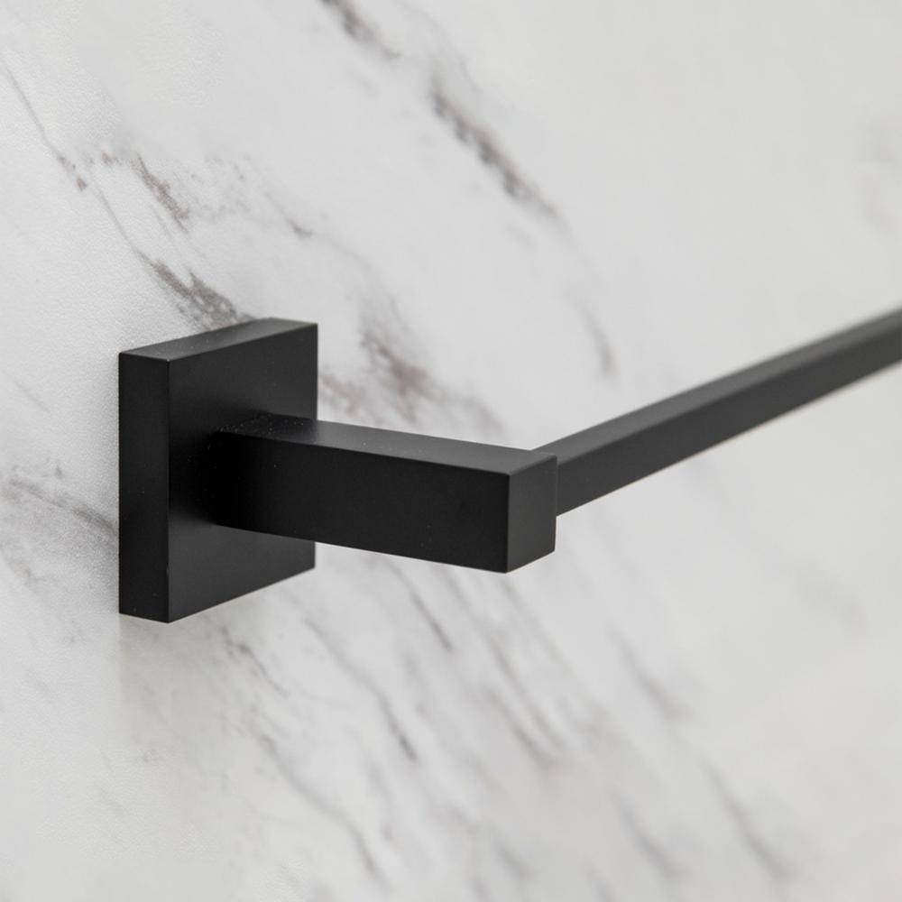 Matte Black Modern 3-Piece Bathroom Hardware Set