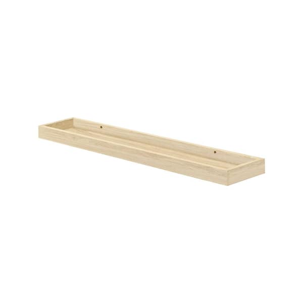 Dolle LOGGIA 31.5 in. x 5.9 in. x 1.6 in. Brushed Oak MDF Decorative Wall Shelf with Brackets