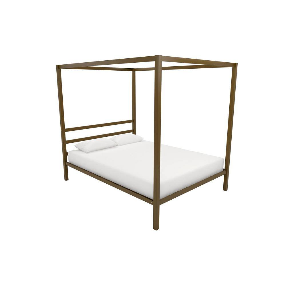 DHP Rory Gold Metal Queen Canopy Bed DE59603 The Home Depot