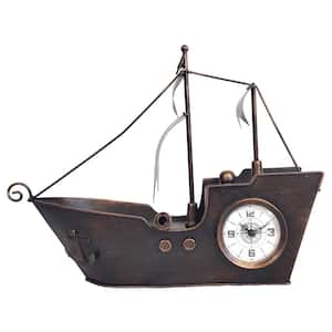 Sailing Ship Metal Table Clock-Bronze Copper
