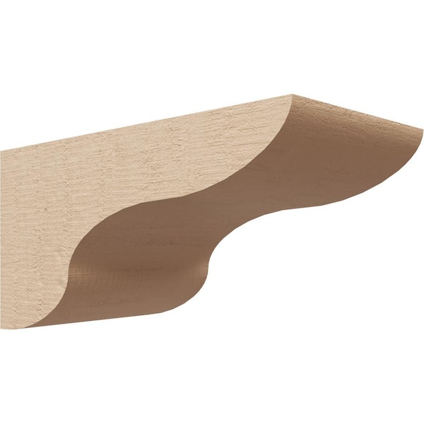 Ekena Millwork 5 in. x 5 in. x 10 in. Series 3 Wide Carmel Rough Cedar Woodgrain Timberthane Polyurethane Corbel, Primed Tan