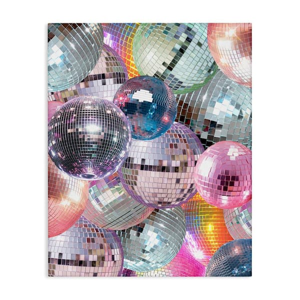 Stupell Industries Pastel Disco Balls Cluster by Daphne Polselli Unframed Music Graphic Art Print 48 in. x 36 in.