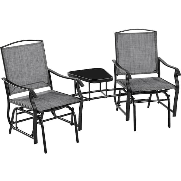 Yaheetech Texteline 2-Person Metal Outdoor Glider