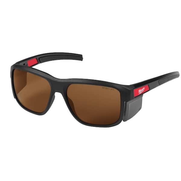 Brown Full Frame Anti-Scratch Safety Glasses with Removable Side Shields