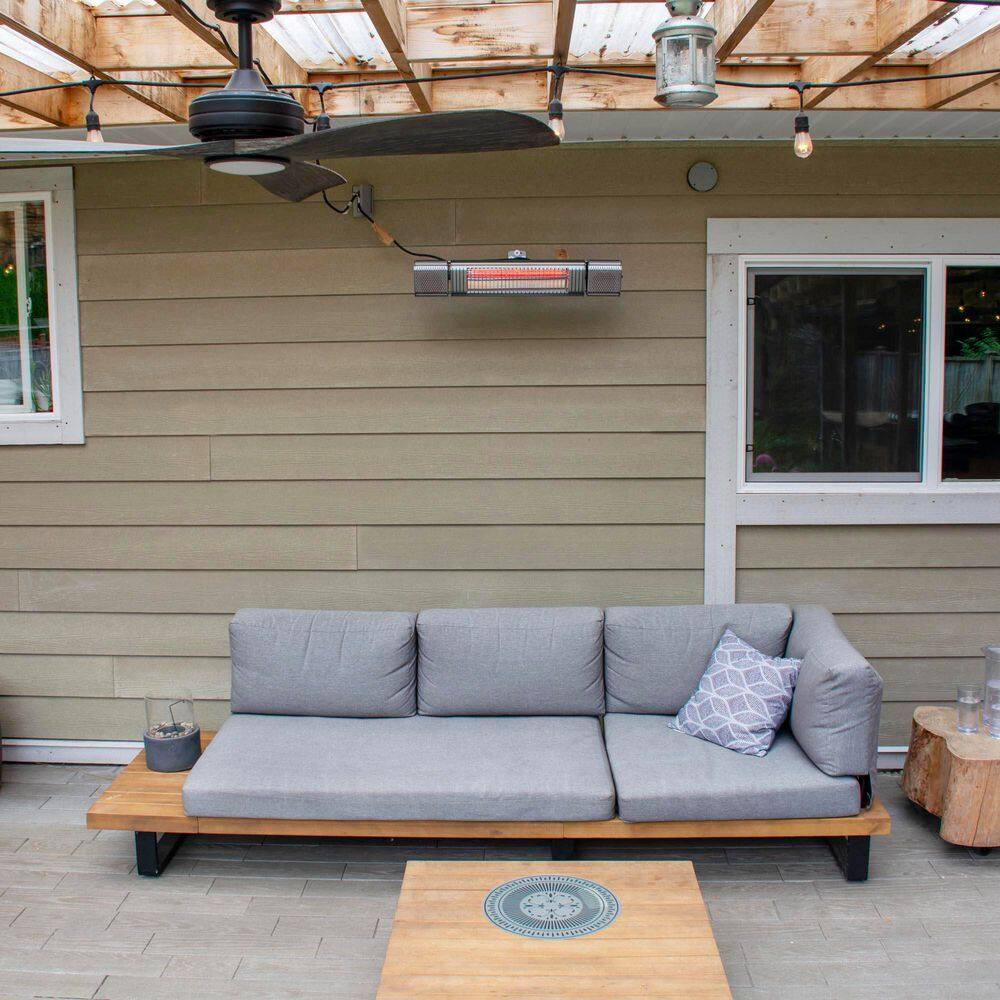 Gunmetal Gray Aluminum Electric Wall Mount Patio Heater