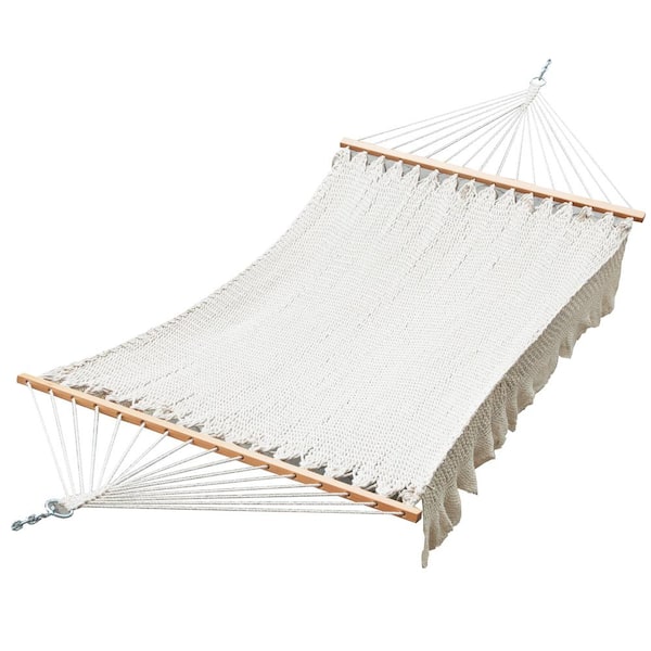 Sol Living Bahia 6.58 ft. Portable Single Crochet Hammock Bed in Natural