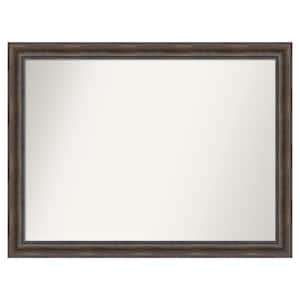 Rustic Pine Brown 49.5 in. x 37.5 in. Custom Non-Beveled Wood Framed Batthroom Vanity Wall Mirror