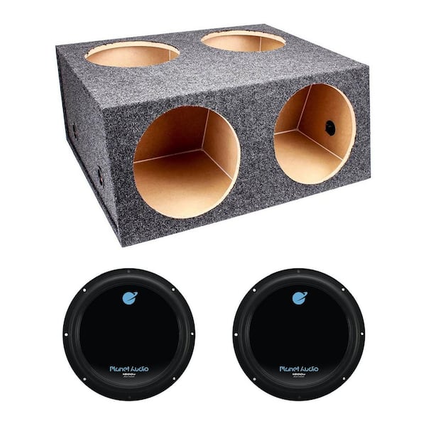 Unbranded 12 in. 4 Hole Enclosure and Planet Audio AC12D 1800-Watt Subwoofer (2-Pack)