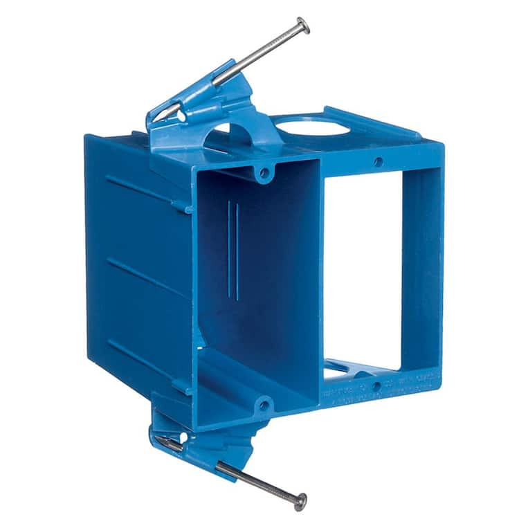 Carlon 2-Gang PVC New Work Dual-Voltage Box/Bracket