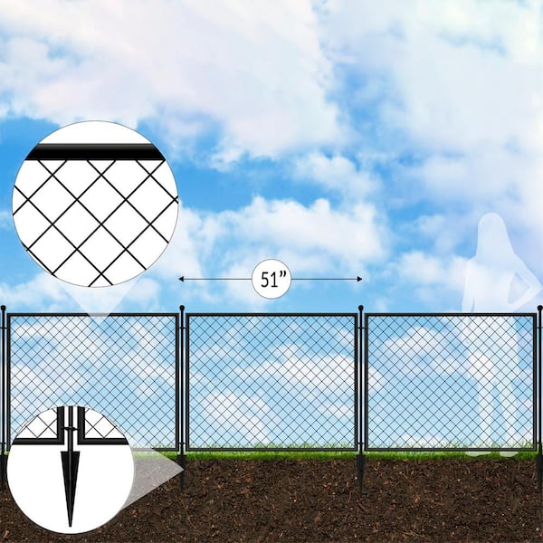 Vigoro 37.3 in. H x 51 in. W Metal Diamond Mesh Garden Fence Panel