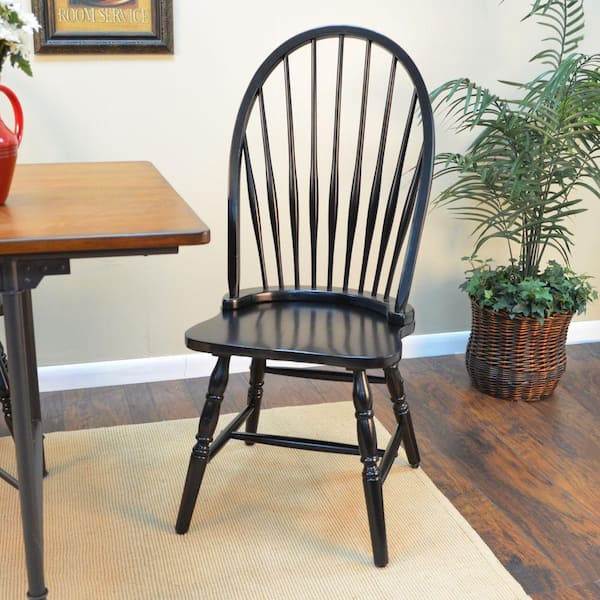 Carolina Cottage Black Wood Windsor Dining Chair1C53969