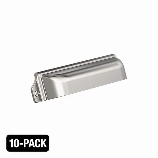 10-Pack Bellport 3 in. or 3-3/4 in. (76mm or 96mm) Center-to-Center Classic Satin Nickel Cabinet Drawer Cup Pulls