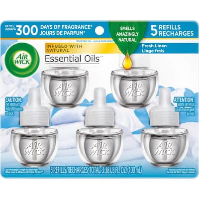 Air Wick 0.67 oz. Fresh Linen Automatic Air Freshener Oil Plug-In Refill (5-Refills)