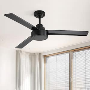 52 in. Indoor/Outdoor Modern White Downrod Ceiling Fan without Lights, 6-Speed Remote Control