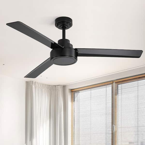 Sofucor 52 in. Indoor/Outdoor Modern White Downrod Ceiling Fan without Lights, 6-Speed Remote Control