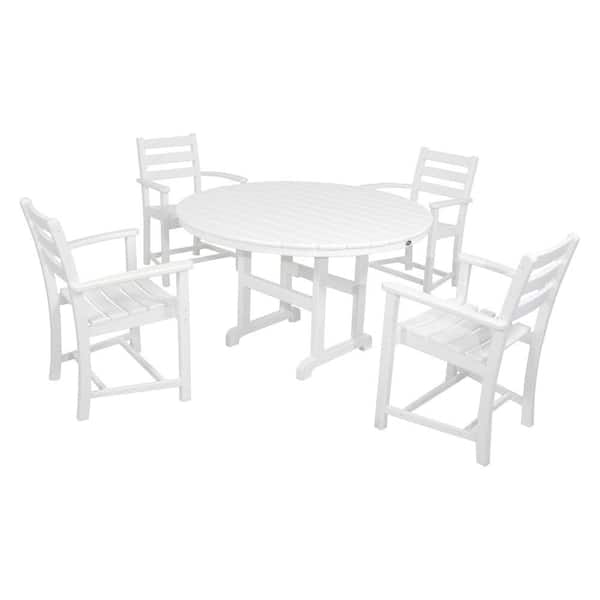 Trex Outdoor Furniture Monterey Bay Classic White 5-Piece Plastic Outdoor Patio Dining Set