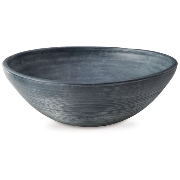 Meadie Blue Round Terra Cotta 16.25 in. Decorative Bowl