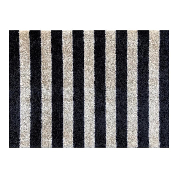 Studio 67 In-Home Washable/Non-Slip Farm House Stripes 2 ft. 3 in. x 1 ft. 5 in. Area Rug & Mat