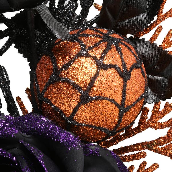 Black Artificial Flowers, Halloween Decoration