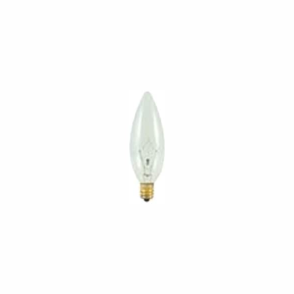 Bulbrite 25-Watt Warm White Light B10 (E12) Candelabra Screw Base Dimmable Clear Incandescent Light Bulb, 2700K (50-Pack)