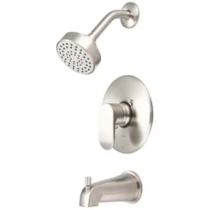 i1 1-Handle Wall Mount Tub and Shower Faucet Trim Kit in Brushed Nickel (Valve not Included)