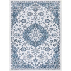 Madison Collection Royal Medallion Ivory 8 ft. x 10 ft. Area Rug