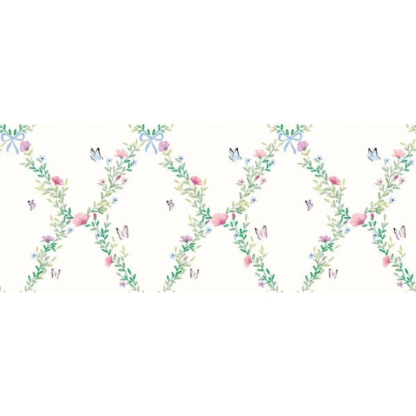750 HOME Butterfly Lattice Ivory Peel and Stick Wall Mural