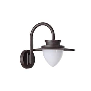 1-Light Black Outdoor/Indoor Waterproof Wall Sconce with Glass Shade