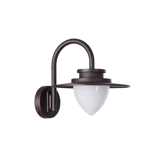 OUKANING 1-Light Black Outdoor/Indoor Waterproof Wall Sconce with Glass Shade