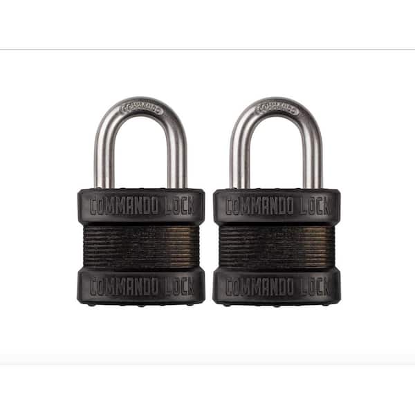 Commando Lock Blackout High Security 1-3/4 in. Keyed Padlock Outdoor Weather Resistant Military-Grade W 1-1/8in. Shackle (2-Pack)