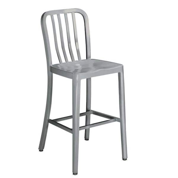 Home Decorators Collection Sandra 24 in. Brushed Aluminum Bar Stool