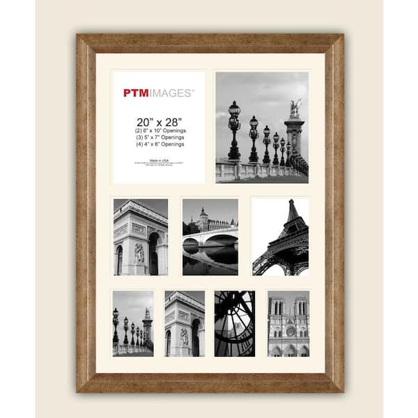PTM Images 9-Opening 23-1/2 in. x 27-1/2 in. Multi-sized White Matted Photo Collage Frame
