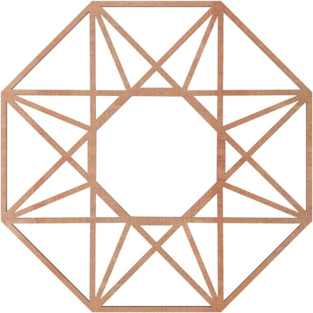 Cherry Wood Geometric Fretwork Ceiling Medallion, 18" Diameter