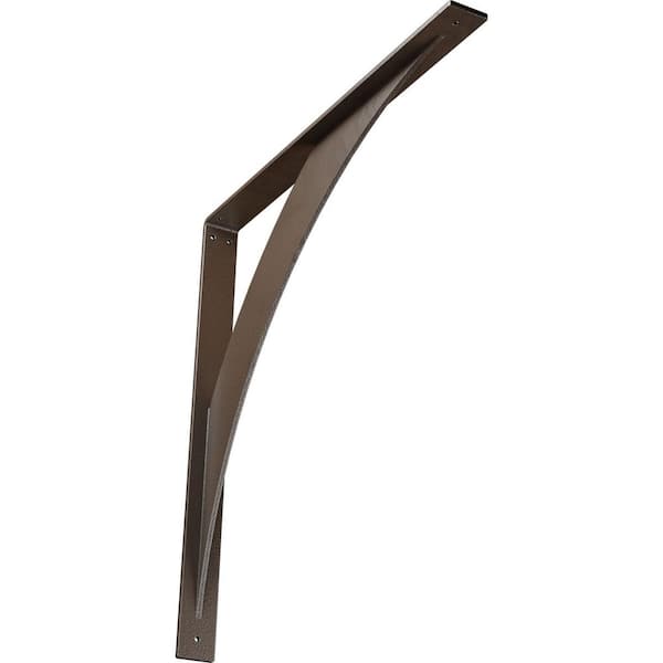 Ekena Millwork 2 in. x 24 in. x 24 in. Steel Hammered Brown Legacy Bracket