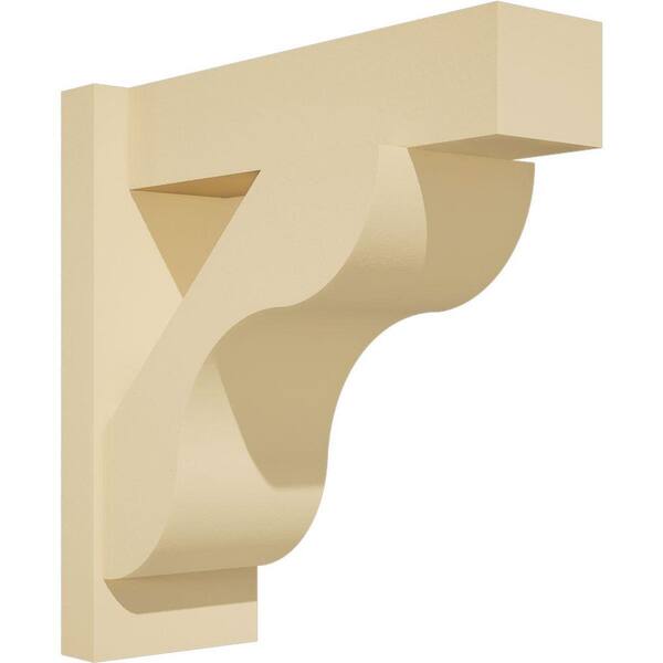 Ekena Millwork Carmel 5 in. W x 14 in. H x 14 in. D Signature Urethane Polyurethane Outlooker with Block Ends