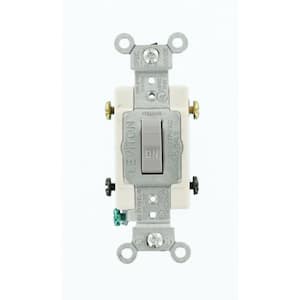 20 Amp Industrial Grade Heavy Duty Double-Pole Toggle Switch, Gray