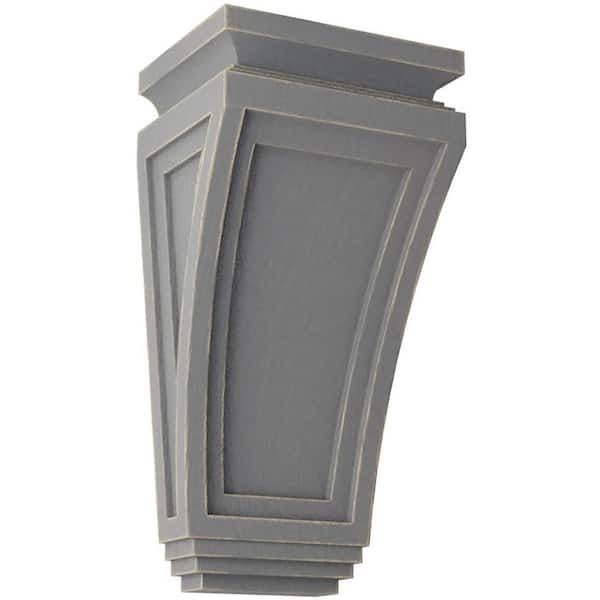 Ekena Millwork 6 in. x 12 in. x 4-3/4 in. Pebble Grey Arts and Crafts Wood Vintage Decor Corbel