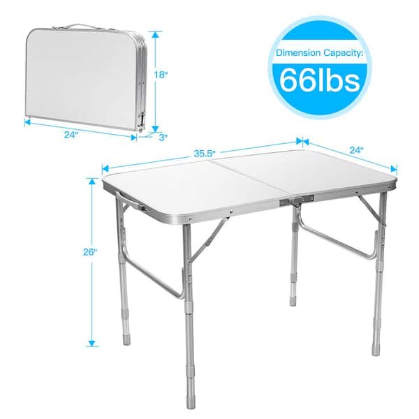 Aluminum Folding Table Portable Indoor Outdoor Picnic Party Camping Table 2Color 