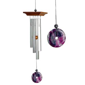 Signature Collection, Woodstock Amethyst Chime, Small 21 in. Silver Wind Chime WYBR