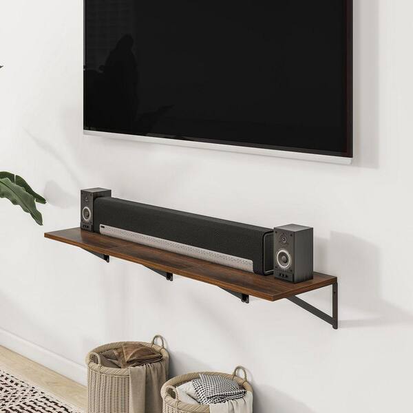 15.8 in. W x 11.8 in. D Walnut Floating Shelves for Wall (Set of 3
