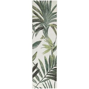 Green 2 x 7 Palm Leaf Indoor/Outdoor Area Rug