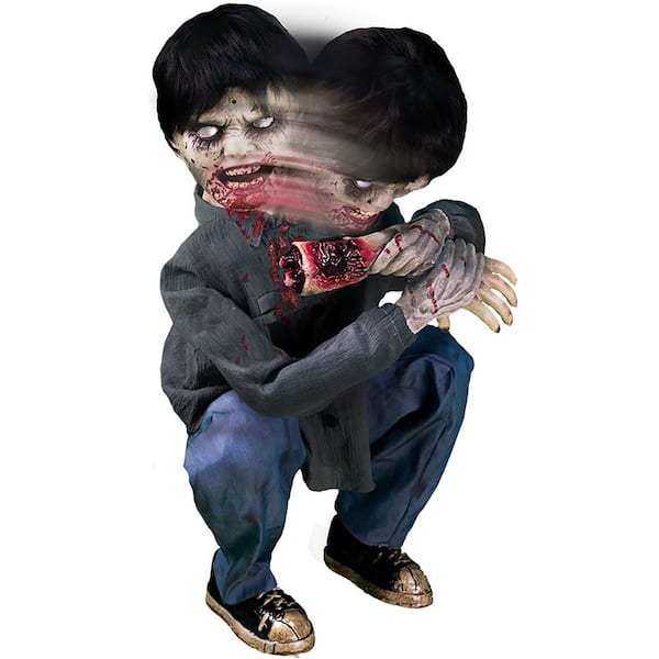 Haunted Hill Farm - 31 in. Limb Eating Zombie Boy by Tekky, Indoor or Covered Outdoor Premium Halloween Animatronic