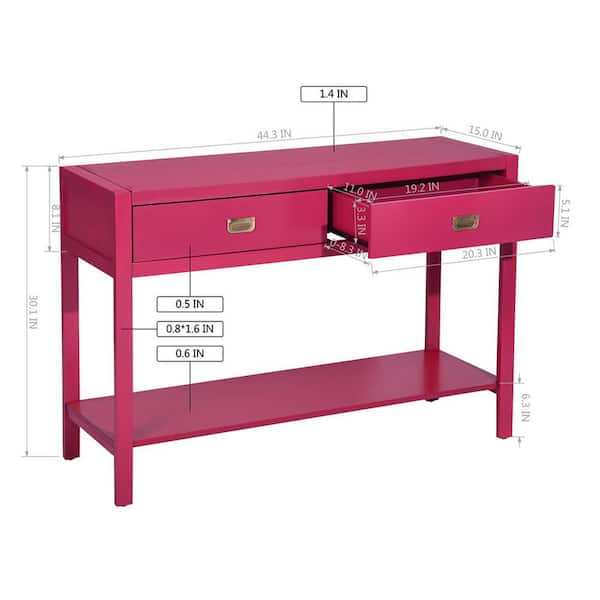 Red console online table with storage