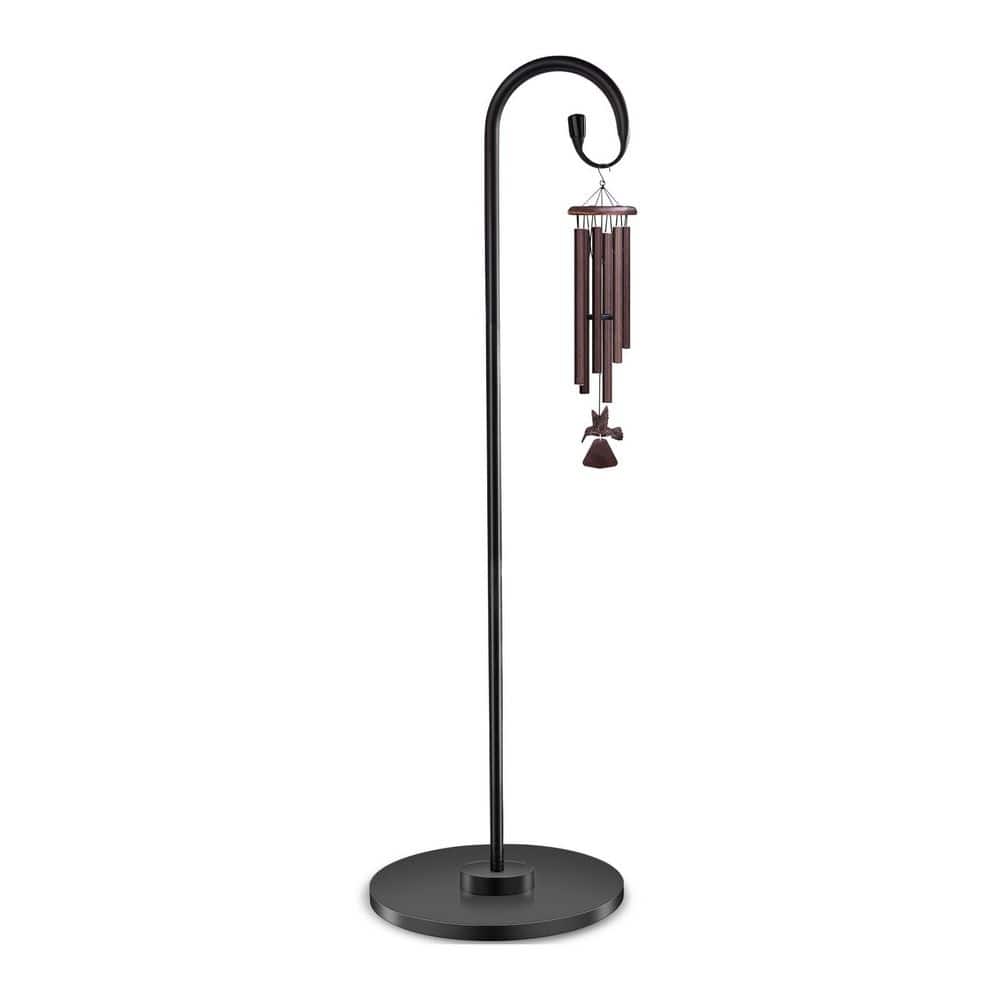 17.01 in. Adjustable Black Metal Shepherd Hook Stand with Round Base for Bird Feeders, Lanterns, Wind Chimes price history on PriceWatchPro