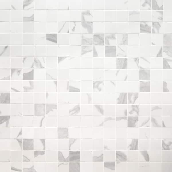 Ader Tegal 2 in. 12 in. x 12 in. x 0.39 in. Polished Porcelain Mesh-Mounted Mosaic Floor and Wall Tile (8 sq. ft./Case)