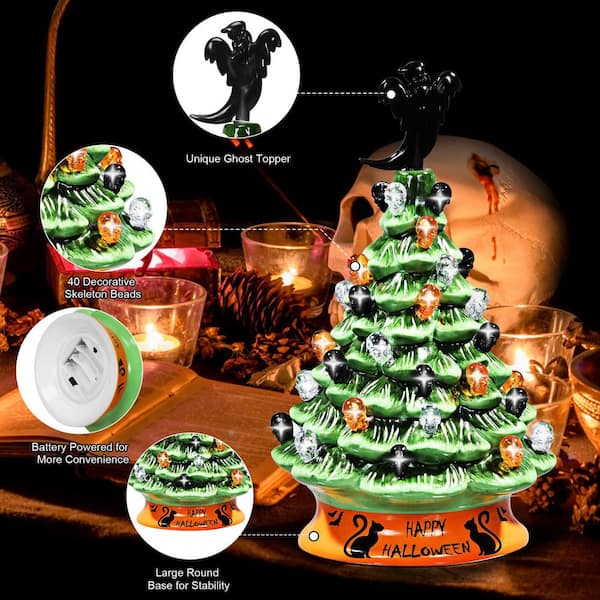 Gymax 11.5 in. Pre-Lit Hand-Painted Ceramic Halloween Tree Tabletop Xmas  Decor GYM05818 - The Home Depot