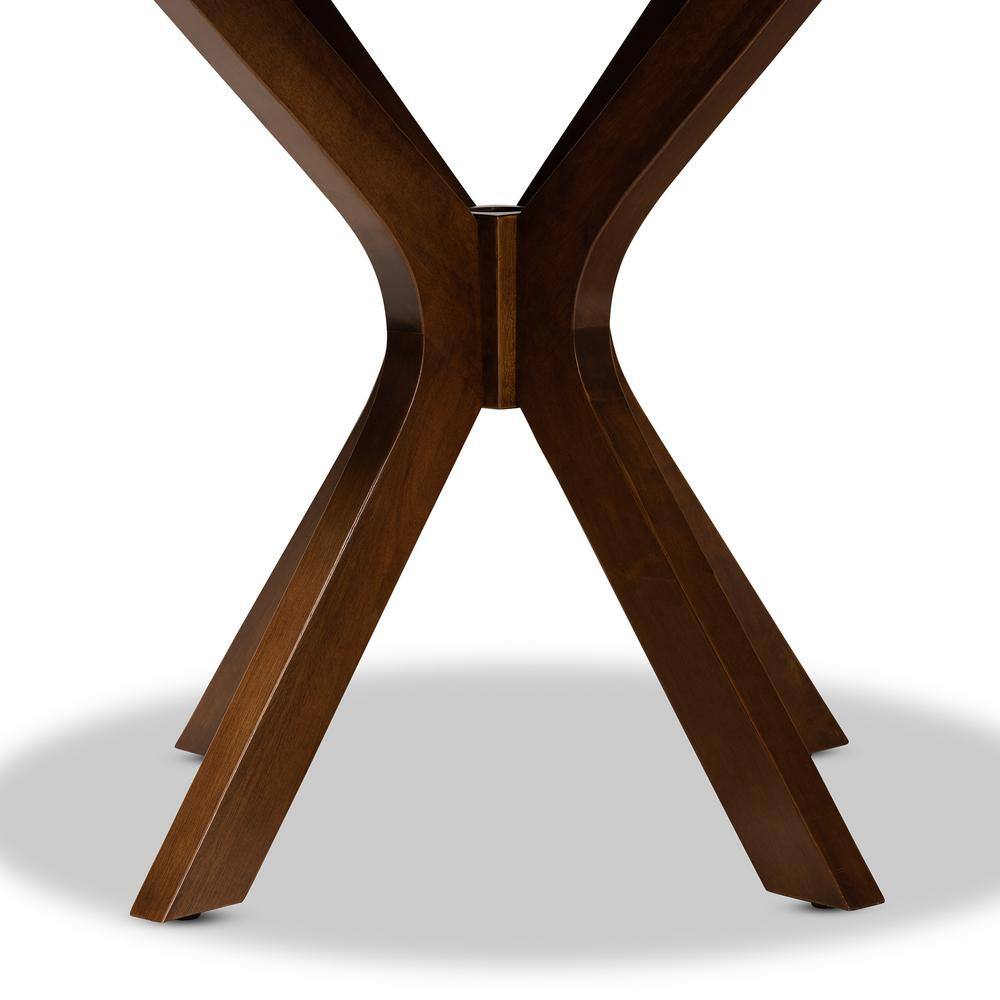Kenji 35" Walnut Brown Round Wood Dining Table