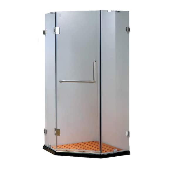 Unbranded Neo Angle Corner Unit 36 in. W x 79 in. H Pivot Frameless Shower Door