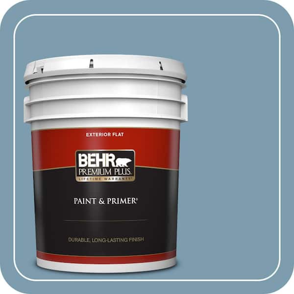 BEHR PREMIUM PLUS 5 gal. #550F-4 Cool Dusk Flat Exterior Paint & Primer